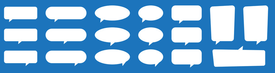 Poster - Blank empty speech bubbles. Speak bubble balloon, cartoon chatting box, message box. 