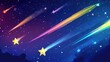 © Holo Frame - Cartoon illustration of shooting stars with a gradient shading effect