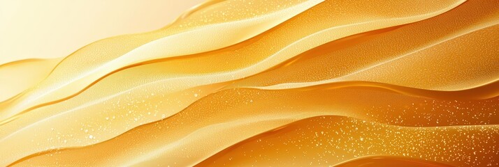 Poster - Curves of soft golden waves undulate across a bright surface, creating a tranquil atmosphere that reflects light and movement in an elegant manner