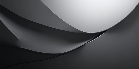 Elegant black and white abstract design featuring smooth curves and subtle gradients, perfect for modern backgrounds and art.