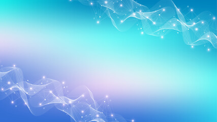 Leinwandbilder - Futuristic green digital abstract background. Digital network connection banner design template in the global business concept. Big data visualization. Internet technology vector