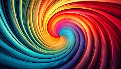 Poster - dynamic abstract colorful spiral background with twirls from opposite colors