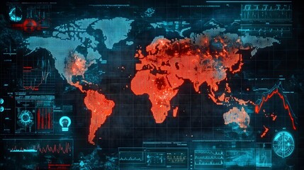 Poster - global monkeypox outbreak visualized on world map with detailed medical data charts and analytics di