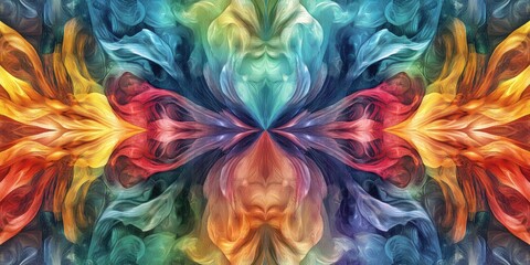 Wall Mural - abstract multicolored backdrop featuring creative digital art elements inspired by silk symmetry des