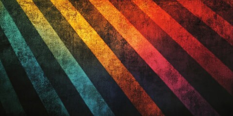 Abstract striped colored lights on a textured background in a grunge style