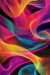 Poster - Abstract design featuring colorful lines fractals and shapes suitable for use in textiles wrapping paper wallpaper or book covers