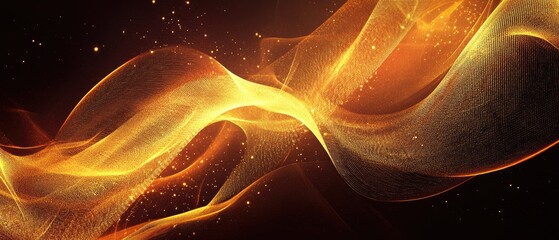Poster - Abstract design background featuring a rich dark golden theme