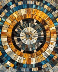 Poster - Abstract decorative mosaic texture featuring a symmetrical round design