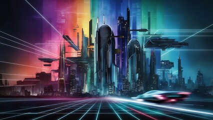 Wall Mural - Multicolored Futuristic Background