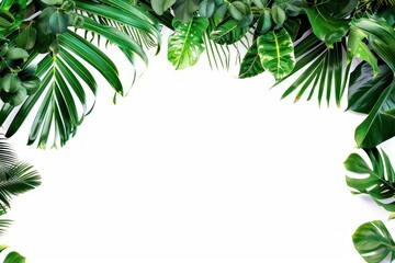 Poster - Lush tropical leaves border frame