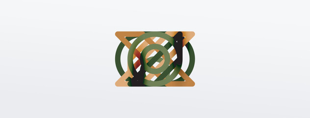 Fototapete - Abstract background - colorful circle lines technology or business digital template