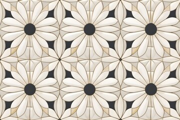 Canvas Print - Daisy shape tile pattern chandelier lamp art.