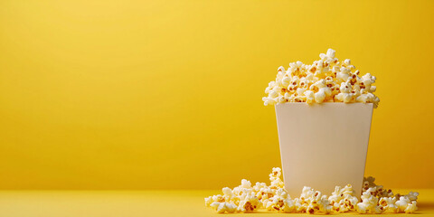 Poster - Container filled with buttered popcorn, kernels spilling over