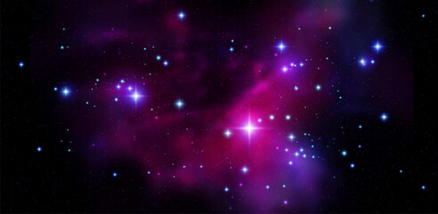 Wall Mural - space vector background with realistic nebula and shining stars. magic colorful galaxy with stardust