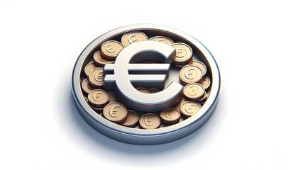 Wall Mural - euro symbol icon 3d button