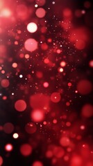 Poster - Abstract red bokeh lights background