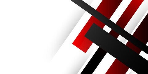Aufkleber - Modern 3d red grey abstract tech geometric shapes background. Color abstract lines trendy geometric background for business or technology presentation, internet poster cover, Vector graphic design.