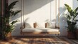 © Heng Heng - AI Stock - Vintage-Style Terrace with Cozy Wooden Swing and Plush Cushions for Peaceful Outdoor Relaxation