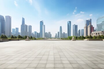 Wall Mural - Empty square city architecture cityscape.