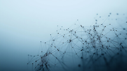 A blue background with a bunch of dots and lines