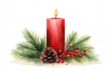 Wall Mural - PNG Christmas candle christmas red illuminated. AI generated Image by rawpixel.