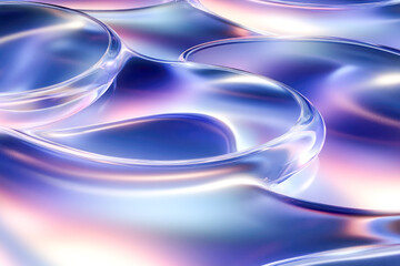 Poster - Abstract fluid shapes with a mix of glowing pastel colors, creating a serene and modern visual art piece in high quality.