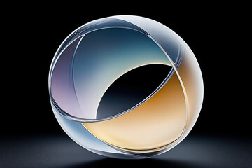 Poster - A rounded glass sculpture showcasing a stunning gradient, creating a harmonious blend of colors and elegant curves in its form.