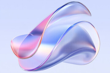 Poster - Two intertwined translucent glass structures with soft gradient hues, expressing artistic elegance and modern abstract design.
