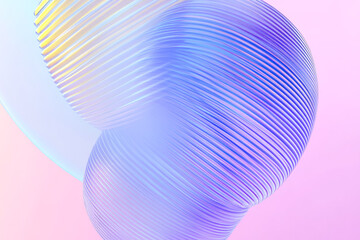 Poster - Colorful abstract design featuring wavy, intertwined shapes creating a sense of fluidity and movement with pastel shades.
