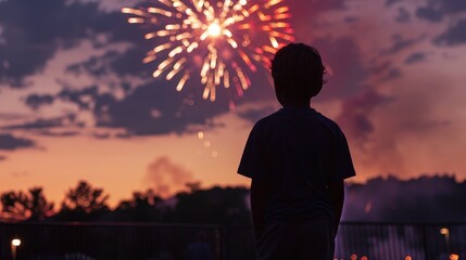 Wall Mural - Summer nights are ideal for fireworks. Picture the sky lighting up with colorful explosions, the sounds echoing through the warm night ai