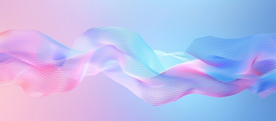 Poster - A pastel blue and pink background with wavy lines, creating an abstract design. The colors blend seamlessly from light to dark