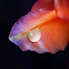 Canvas Print - A single dew drop rests on a delicate petal, showcasing the beauty of nature's artistry.