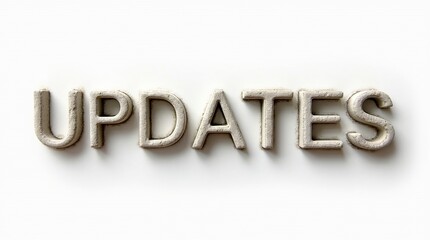 Wall Mural - updates text carved in stone blocks on white background