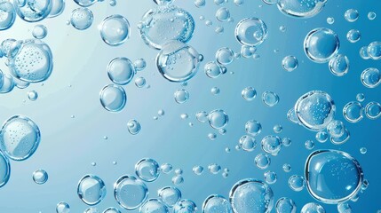 Poster - Water bubbles on blue