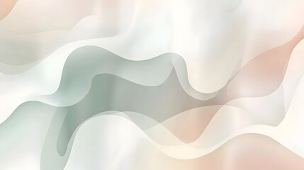 Canvas Print - Serene Minimalist Background with Organic Pastel Shapes and Abstract Patterns