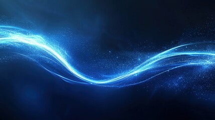 Wall Mural - Abstract blue light wave