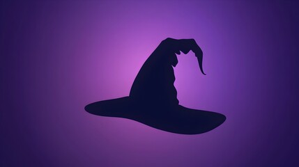 Minimalist Witch Hat Silhouette Background for Festive Designs