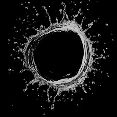 Canvas Print - Water splash ring on black