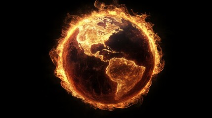 Aufkleber - Fiery Earth illustrating severe global warming