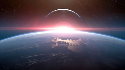 Poster - Sunrise over a planet