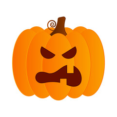 Wall Mural - Vector illustration of Halloween pumpkin on transparent background