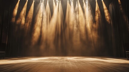 Poster - A background of a stage with sophisticated lighting effects, casting intricate patterns and creating a visually stunning environment.