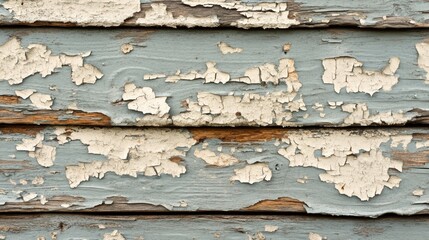 Wall Mural - Weathered wood with peeling paint and rustic charm