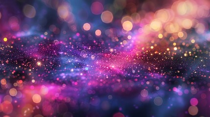 Poster - Radiant particles in vivid colors scattered in space