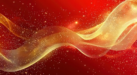 Wall Mural - Red and gold abstract background