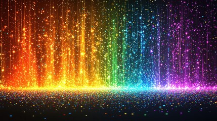 Poster - Colorful abstract light patterns create a vibrant display with sparkling effects during a nighttime setting