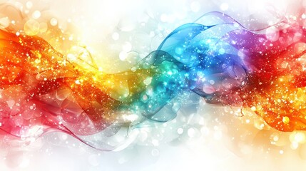 Poster - Colorful abstract waves flow together, creating a vibrant swirl of shapes and textures, evoking a sense of energy and movement