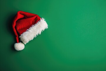 Festive Christmas Hat on Green Backdrop