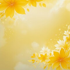 Flower background, Floral banner arranged from leaves and flowers