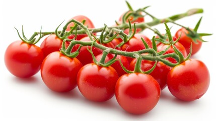 Poster - A cluster of cherry tomatoes on the vine, featuring their bright red color and fresh green stems.